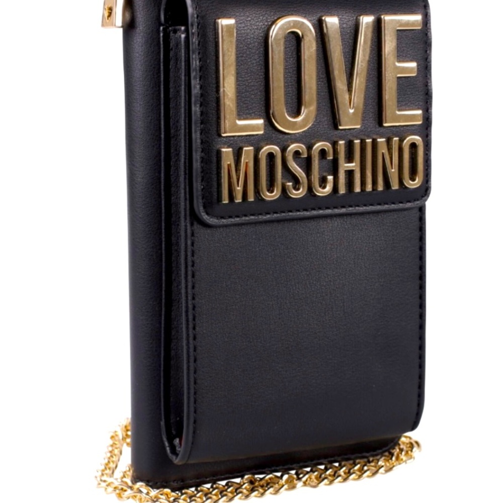 MOSCHINO phone wallet with gold Logo